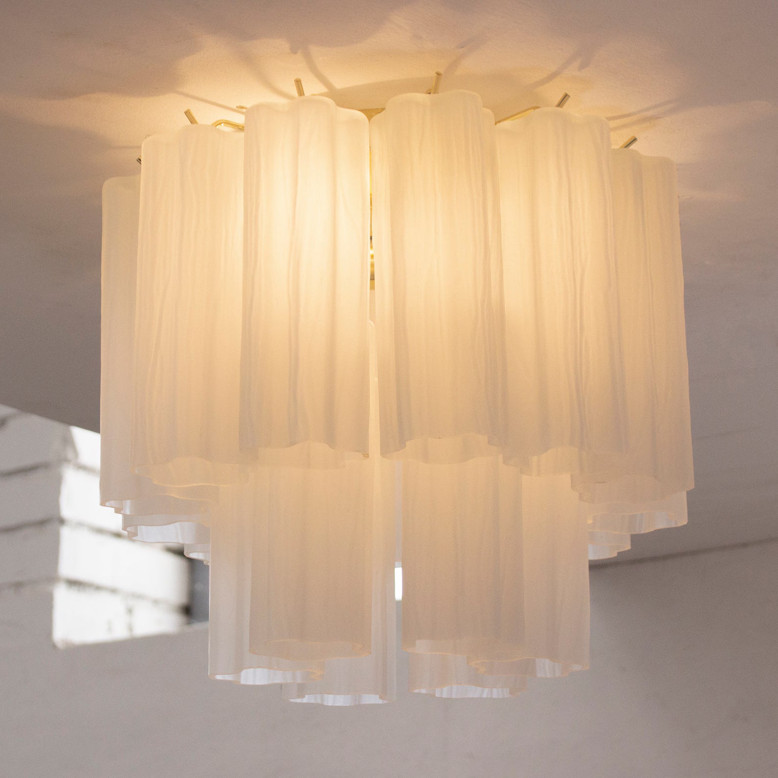 Murano White Tronchi Taklampe
