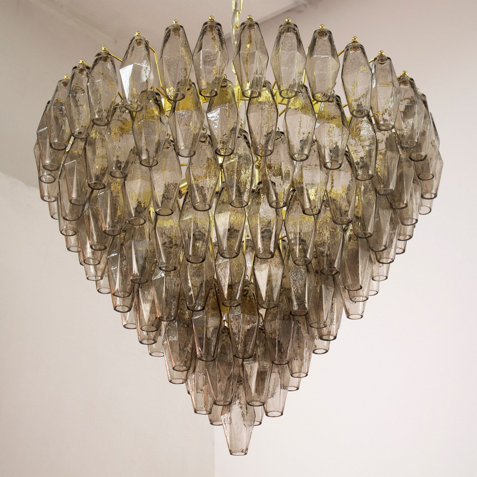 Murano Smoke Poliedri Chandelier Ø75 - 143 Glasses