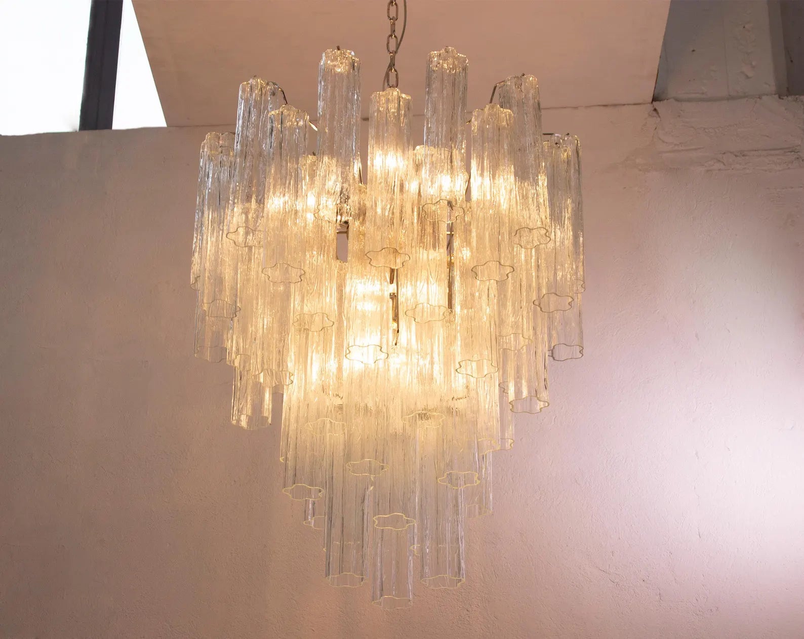 Murano Clear Tronchi Chandelier Ø70 - 56 Tubes