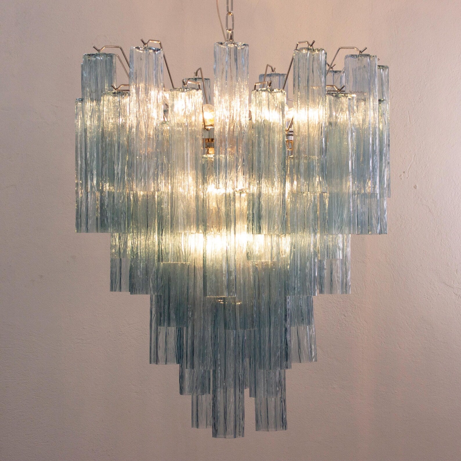 Murano Blue Tronchi Chandelier Ø70 - 56 Tubes