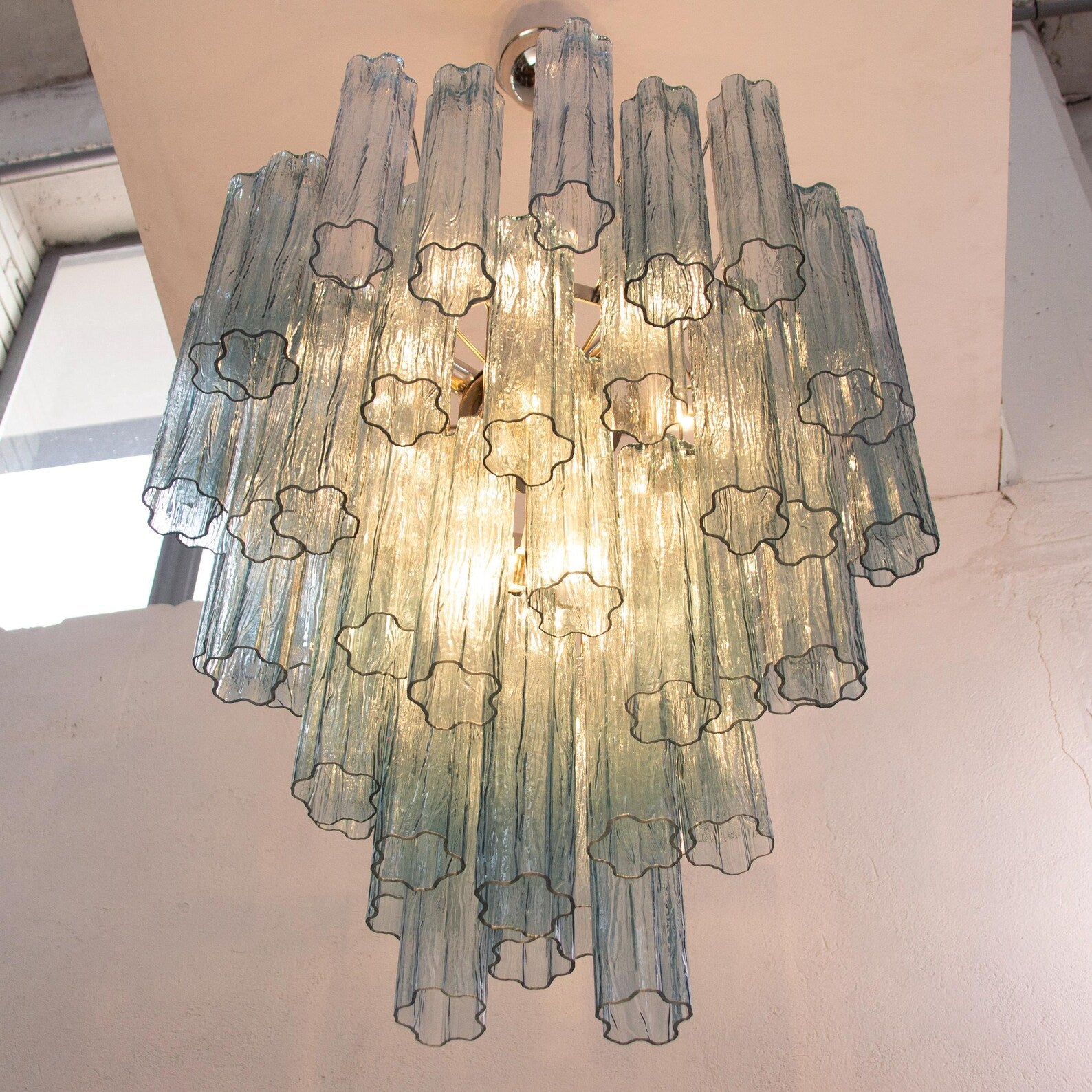 Murano Blue Tronchi Chandelier Ø70 - 56 Tubes