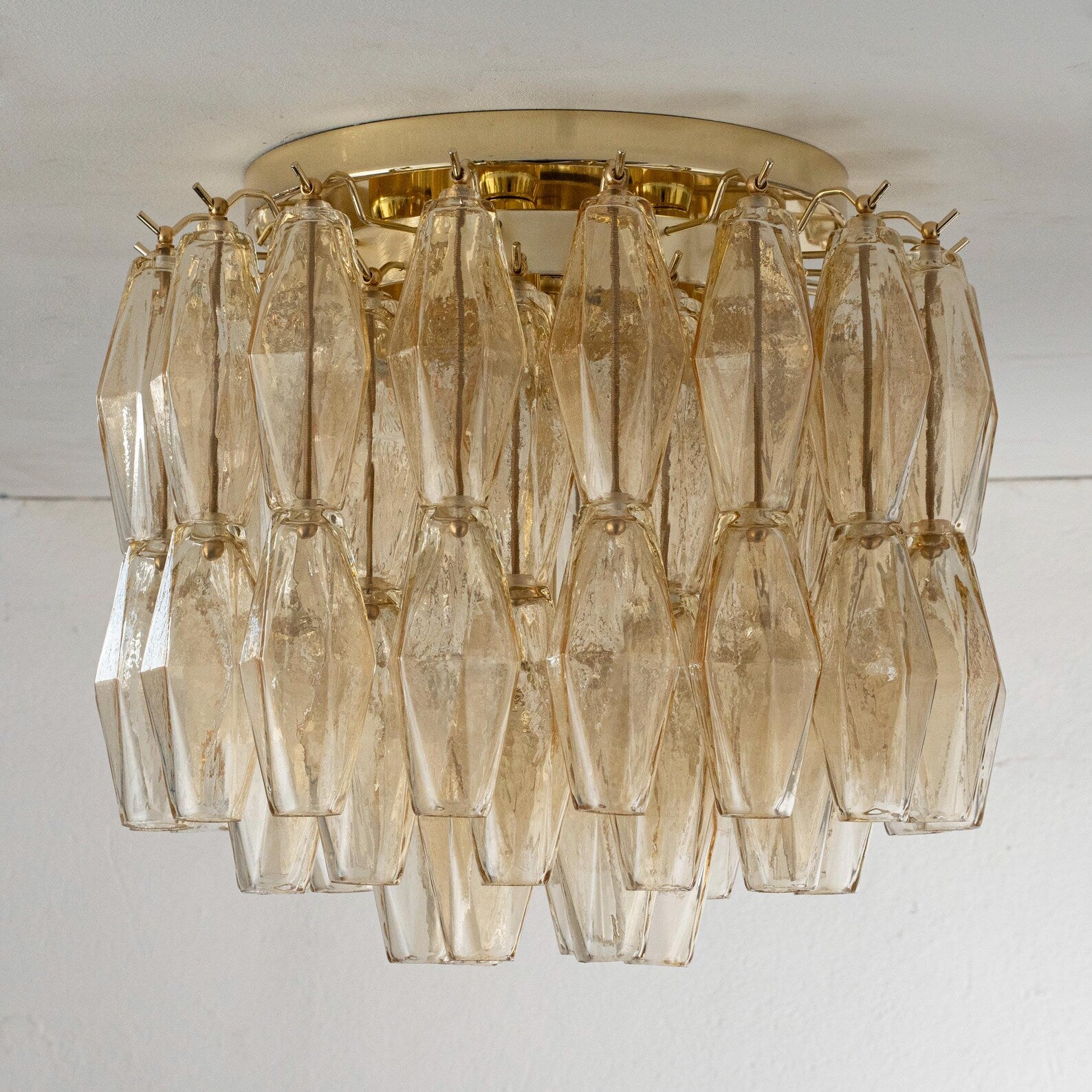 Murano Poliedri Champagne Chandelier Ø45