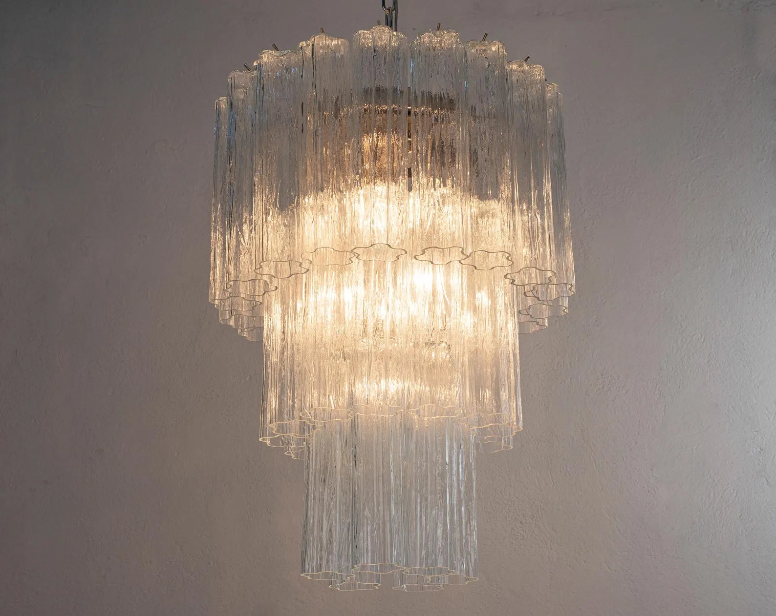 Murano Clear Tronchi Chandelier Ø50 - 36 Tubes