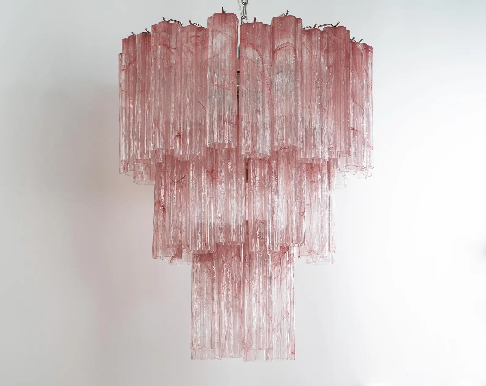 Murano Pink Alabaster Tronchi Chandelier Ø65 - 48 Tubes