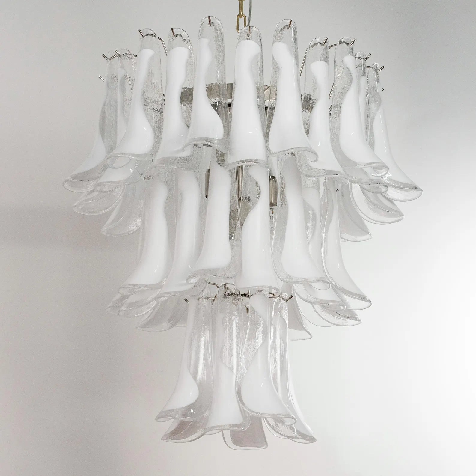 Murano Clear/White Petali Chandelier Ø75