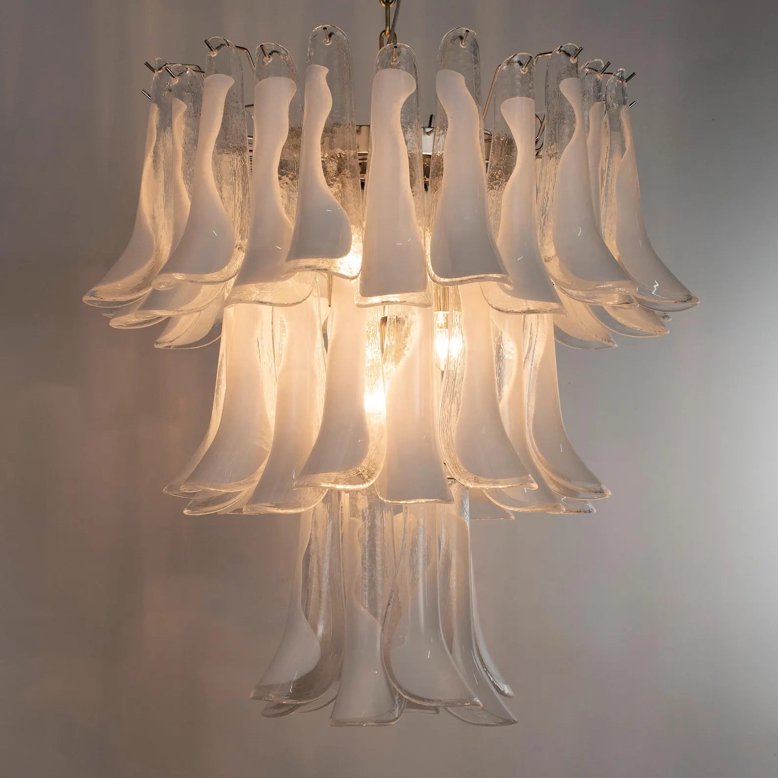 Murano Clear/White Petali Chandelier Ø75