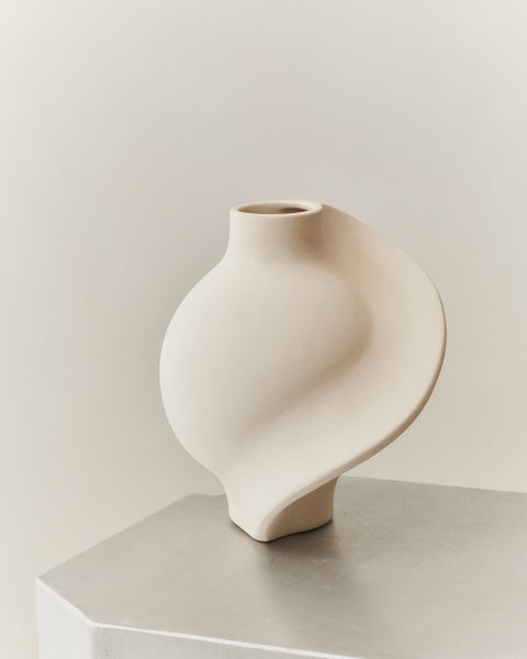 Ceramic Pirout Vase 01 22cm Opal White