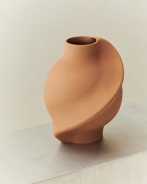 Ceramic Pirout Vase 02 42cm Sanded Ocker